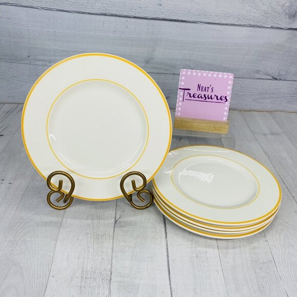 Hema AARDEWERK 9410 White Orange Rings Porcelain Lunch Salad Plates Set 5 - Picture 1 of 16